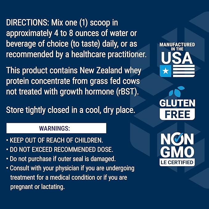 Life Extension Wellness Code Whey Protein Concentrate 20g Muscle Growth & Immune Health - Sourced From Grass-Fed, Free-Range, Hormone-Free Cows, Non-GMO, No Added Sugar, Vanilla- 500g