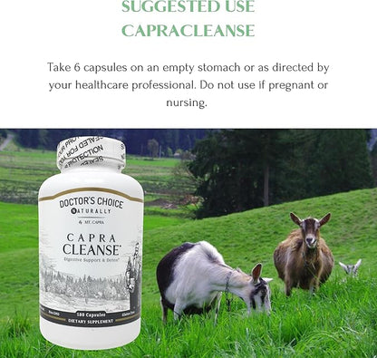 MT. CAPRA SINCE 1928 CapraCleanse | Effective Cleansing of GI Tract with All Natural & Non-GMO Ingredients | 180 Capsules