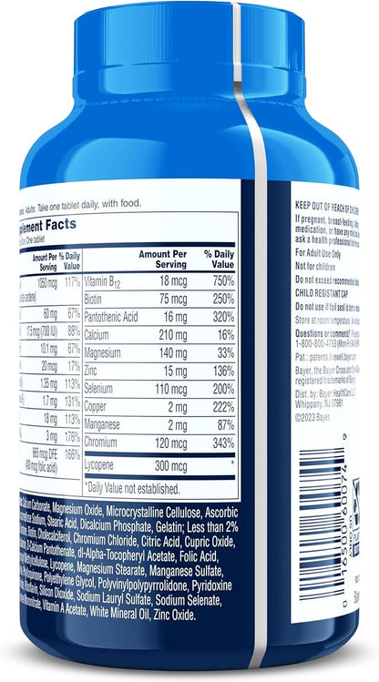 One A Day Men’s Multivitamin Daily Essentials, Multivitamin for Men Tablet, Supports Healthy Muscle Function, Physical Energy, and Immune Health with Vitamin B12, Vitamin C, and Zinc, 150 Count