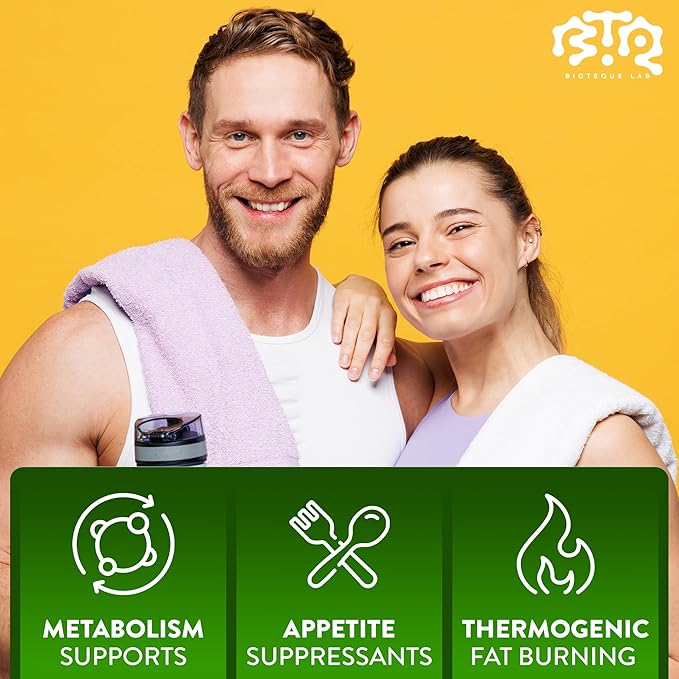 Bioteque Lab Weight Loss Diet Capsules, Natural Appetite Suppressant, Fat Burner for Women and Men with Apple Cider, Green Coffee Bean Extract, Cinnamon, Cayenne Pepper Metabolism Booster