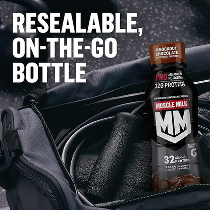 Muscle Milk Pro Advanced Nutrition Protein Shake, Intense Vanilla, 14 Fl Oz Bottle, 12 Pack, 40g Protein, 1g Sugar, 16 Vitamins & Minerals, 6g Fiber, Workout Recovery, Packaging May Vary
