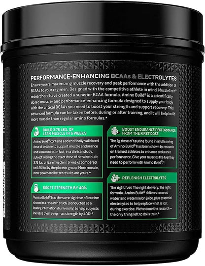 BCAA Amino Acids + Electrolyte Powder MuscleTech Amino Build 7g of BCAAs + Electrolytes Support Muscle Recovery, Build Lean Muscle & Boost Endurance Strawberry Watermelon (40 Servings)