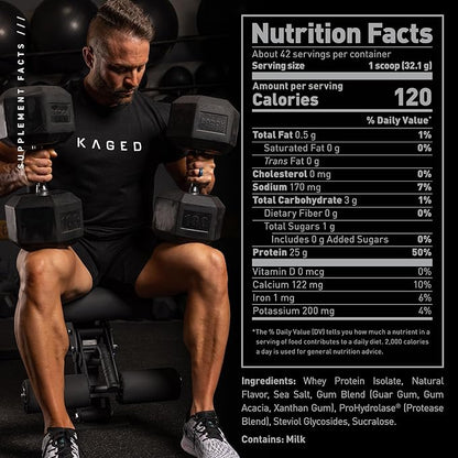 Kaged Whey Protein Isolate Powder | PB Chocolate | 100% Pure Low Lactose Whey | Post Workout Recovery Drink | Support Muscle-Building | 25g per Serving | Amazing Taste Easy Mix for Shakes | 41 Serving