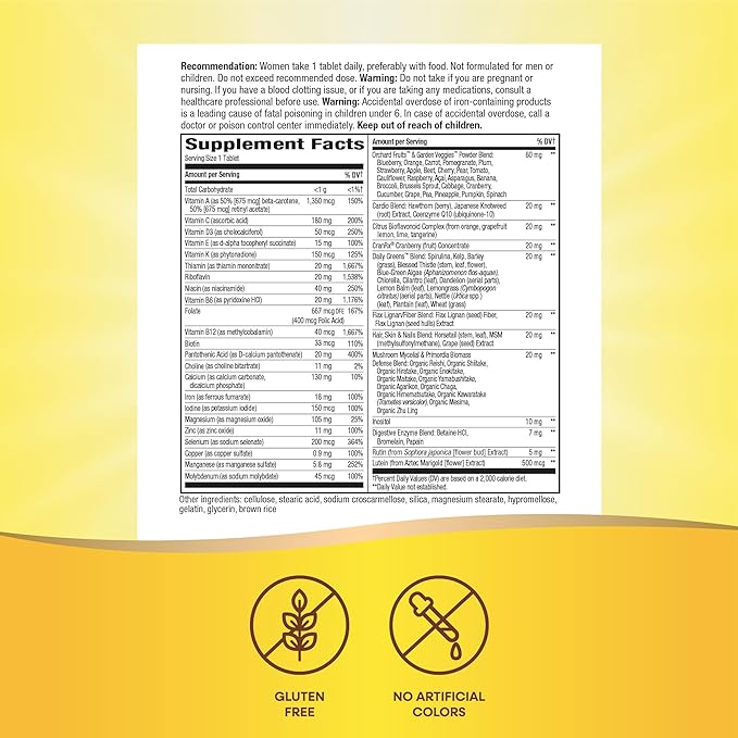 Nature's Way Alive! Women's Daily Ultra Multivitamin, High Potency Formula, Promotes Energy Metabolism and Muscle Function*, with Methylated B12, 150 Tablets (Packaging May Vary)