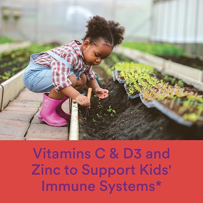 SmartyPants Kids Immunity Elderberry Gummies: Kids Immune Support Supplement, Vitamin C, Vitamin D, Vitamins B6 & B12 and Zinc, Gluten Free, Elderberry Flavor, 60 Count (30 Day Supply)