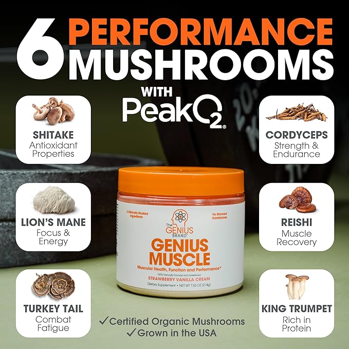 Genius Muscle Builder & Mass Gainer, Strawberry Vanilla - 100% Natural Anabolic Activator Supplement for Men & Women - Weight Gainer for Lean Muscle Growth & Bodybuilding