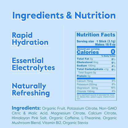 Nectar Energy Booster - Organic Caffeine, B12 & Electrolytes - Sugar Free & Zero Calorie – Healthy Coffee, Energy Drink & Soda Alternative – Hydration & Energy Supplement (Tropical 30 Packets)