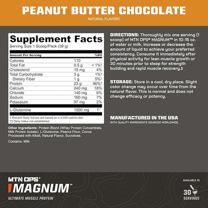 MTN OPS Magnum 100% Whey Isolate Protein Powder - 32 Servings, Peanut Butter Chocolate