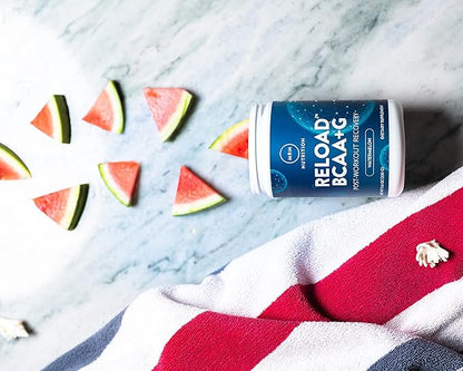 MRM Nutrition Reload BCAA+G Post-Workout Recovery | Watermelon Flavored | 9.6g Amino Acids | with CarnoSyn® | Muscle Recovery | Keto Friendly | 840g, 67 Servings