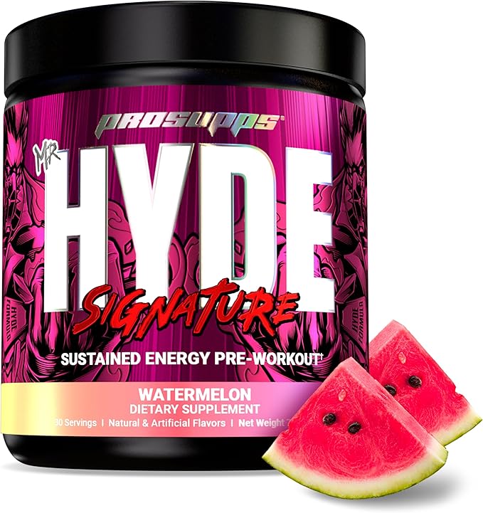 PROSUPPS Mr. Hyde Signature Series Pre-Workout Energy Drink – Intense Sustained Energy, Focus & Pumps with Beta Alanine, Creatine, Nitrosigine & TeaCrine (30 Servings Watermelon)