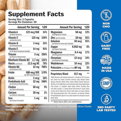 Nootropics Brain Support Supplement - Nootropic Brain Booster for Improved Focus, Concentration & Memory. Brain Nootropic for Brain Health, Mood & Energy Support. Non-GMO. Made in the USA. 60 Capsules