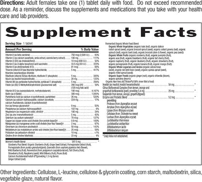 Country Life Women’s Core 1 Daily Multivitamin with Iron, Cranberry, Probiotics, and Digestive Enzymes-Certified Gluten-Free Formula for Energy, Immune Support and Complete Digestive Health,60 Tablets