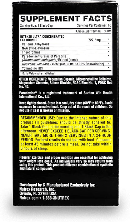 Nutrex Research Lipo-6 Black Intense Ultra Concentrate | Intense Thermogenic Fat Burner - Weight Loss Supplement | 60 Diet Pills (Pack of 2)