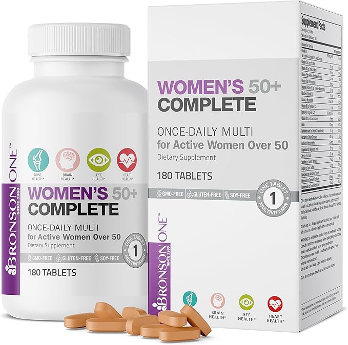 Bronson ONE Daily Women’s 50+ Complete Multivitamin Multimineral, 180 Tablets
