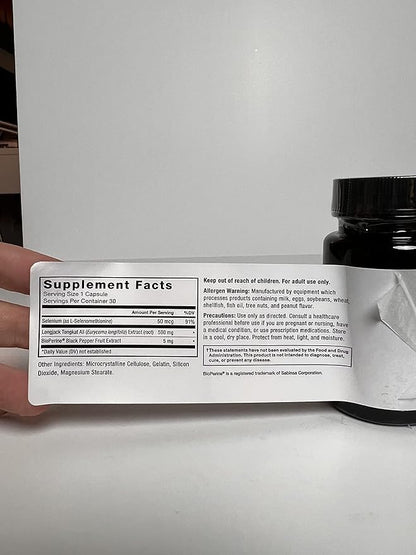 Force Factor Longjack Tongkat Ali 500mg for Men, Longjack Extract to Support Male Vitality and Improve Drive, Longjack Capsules with BioPerine Black Pepper Extract, 60 Capsules (2-Pack)