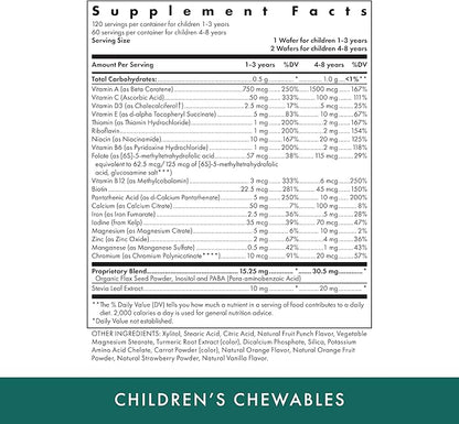 MICHAEL'S Health Naturopathic Programs Children’s Chewables - 120 Vegetarian Wafers - Fruit Punch Flavor - Multivitamin & Mineral Supplement - Kosher - 60 to 120 Servings