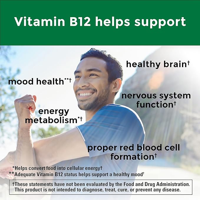 Nature Made Maximum Strength Vitamin B12 5000 mcg, Dietary Supplement for Energy Metabolism Support, 60 Softgels, 60 Day Supply