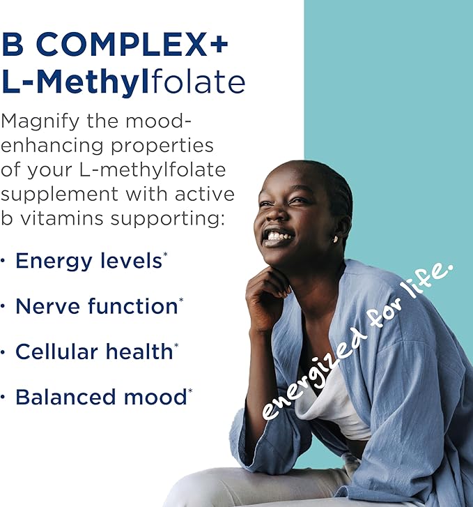 MethylPro B Complex + 10mg L-Methylfolate - Professional Strength Vitamin B Complex + Folate Supplement for Energy, Mood + Immune Support - Vitamin B12, Vitamin B6, Vitamin C + More - (30 Capsules)