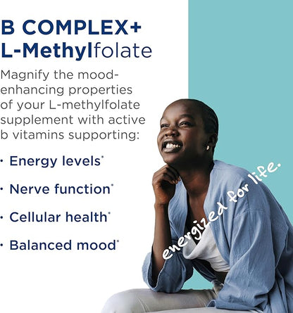 MethylPro B Complex + 10mg L-Methylfolate - Professional Strength Vitamin B Complex + Folate Supplement for Energy, Mood + Immune Support - Vitamin B12, Vitamin B6, Vitamin C + More - (30 Capsules)