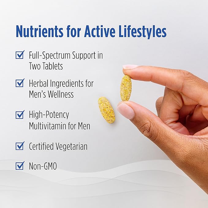 Nordic Naturals Men’s Multivitamin Extra Strength - Bone, Energy, & Blood-Vessel Support - Immunity Supplement - 20 Essential Nutrients - 60 Tablets - 30 Servings