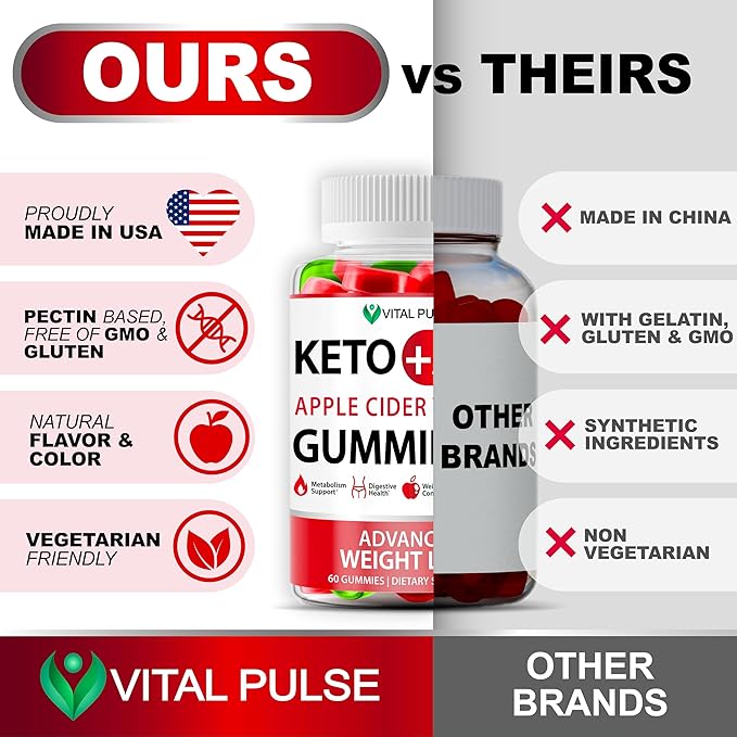 Keto ACV Gummies Advanced Weight Loss - ACV Keto Gummies for Weight Loss Gummy Supplement for Women and Men - Detox - Apple Cider Vinegar - Apple Flavor