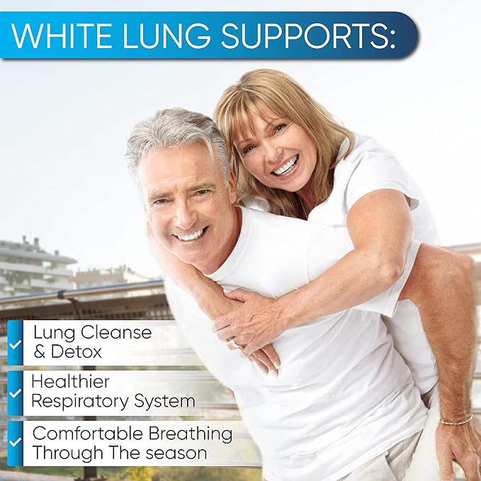 White Lung by NutraPro - Lung Cleanse And Detox.Support Lung Health. Supports Respiratory Health. 60 Capsule - Made in GMP Certified Facility.