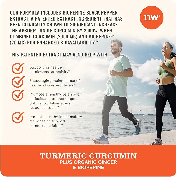 NatureWise Curcumin Turmeric 2250mg 95% Curcuminoids & BioPerine Black Pepper Extract Advanced Absorption for Joint Support [1 Month Supply - 90 Count]
