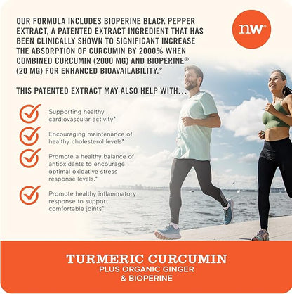 NatureWise Curcumin Turmeric 2250mg 95% Curcuminoids & BioPerine Black Pepper Extract Advanced Absorption for Joint Support [1 Month Supply - 90 Count]