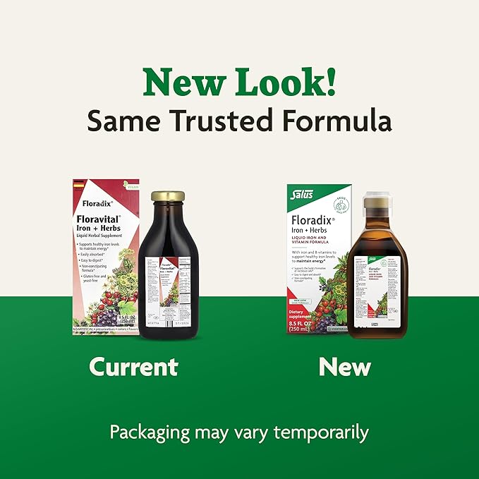 Floradix by Salus Iron & Herbs - Liquid Herbal Supplement for Energy Support - Iron Supplement with Vitamin C & B Complex Vitamins - Liquid Iron Supplement for Men & Women - 8.5 oz