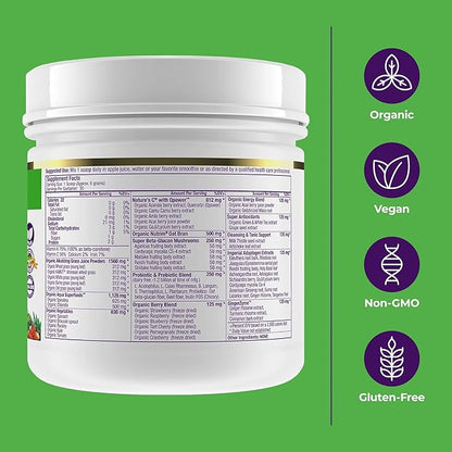 Paradise, ORAC Energy Greens Powder Extract, Super Antioxidants, Probiotics for Gut Health & Digestion, Vitamin C for Immunity, with Spirulina & Chlorella, Non-GMO, Gluten Free, 30 Servings