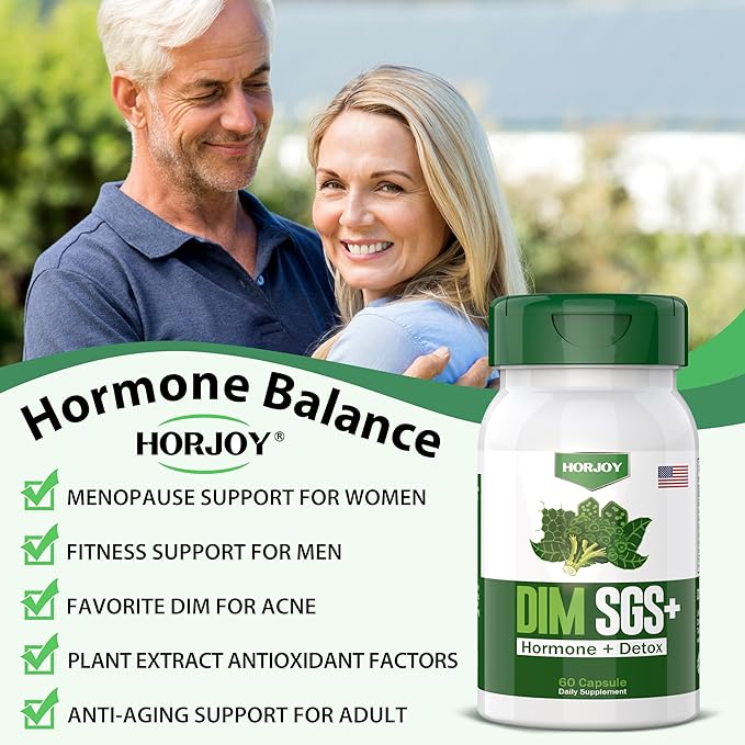 DIM SGS + - Hormone + Detox.Encourages Hormone Balance, Hormonal Acne Supplements,Helps Control Appetite,Promotes Detoxification(60 Capsules)