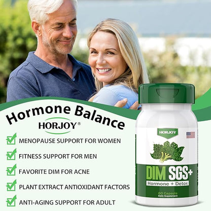 DIM SGS + - Hormone + Detox.Encourages Hormone Balance, Hormonal Acne Supplements,Helps Control Appetite,Promotes Detoxification(60 Capsules)