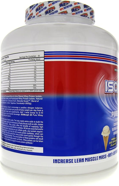 APS Nutrition Isomorph Protein Powder Supplement | Whey Protein Isolate | Ultra- Filtered | 28g Protein |Vanilla Ice Cream, 5 Pound (Pack of 1)