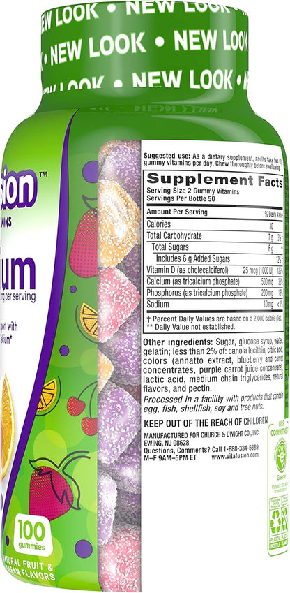 Vitafusion Calcium Adult Gummy Vitamins, 100 Gummy Vitamins