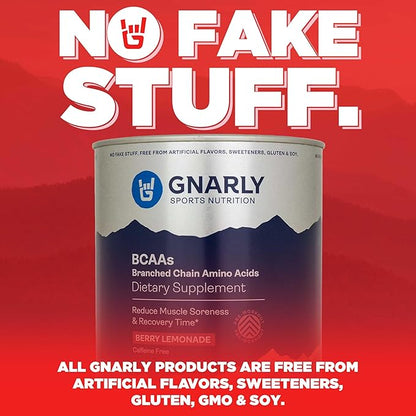 Gnarly Nutrition BCAA Powder - Pre-workout Supplement, NSF Contents Certified, Reduce Muscle Breakdown & Boost Protein Synthesis - Fruit Punch, Caffeine (10.58oz)