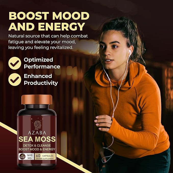 Sea Moss Capsules - Organic, Nutrient-Rich, Vegan, Gluten-Free Supplement for Immunity & Skin Health