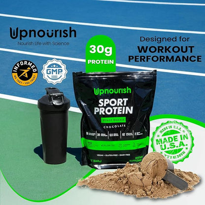 Vegan Sport Protein Powder Chocolate – 30g Plant Based Protein, VELOSITOL, BCAAs, Organic Greens & Fruits, Probiotics, Tart Cherry for Post Workout Recovery, Inform Sports Certified Keto - 20 servings