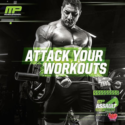 Muscle Pharm Assault Energy & Strength Pre Workout Powder for Men & Women with Beta Alanine, Caffeine, Creatine & Betaine Anhydrous, Pre-Workout Supplements, 30 Servings, Watermelon Flavor
