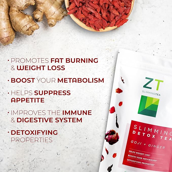 Dr. Zisman ZT Slimming - Goji-Ginger Detox Blend - Healthy Weight Management Organic Herbal Tea Organic for Cleanse, Enhance Your Metabolism Naturally (Loose Leaf)
