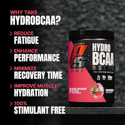 PROSUPPS HydroBCAA BCAA/EAA Full Spectrum Matrix, 7g BCAAs, 3g EAAS, 0g Sugar, 0g Carbs (Watermelon, 30 servings)
