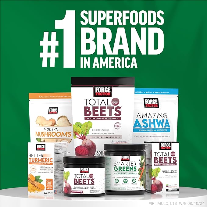 FORCE FACTOR Smarter Greens Superfood Chews, Greens and Superfoods with Probiotics, Antioxidants, and Fiber, Greens Supplement to Support Digestion, Nitric Oxide, and Energy, 60 Soft Chews