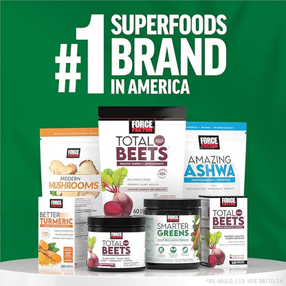FORCE FACTOR Smarter Greens Superfood Chews, Greens and Superfoods with Probiotics, Antioxidants, and Fiber, Greens Supplement to Support Digestion, Nitric Oxide, and Energy, 60 Soft Chews