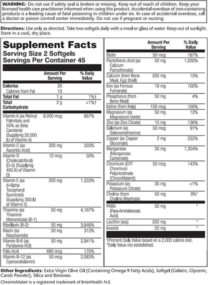 Solaray Provide Multivitamin | Two Daily | 90 CT