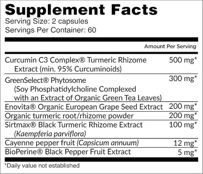 Ultra Cell Biotect- Powerful Antioxidant Support with Organic Turmeric, Black Turmeric, Green Tea, Black Pepper, and European Grape Seed for Optimal Health - 120 Capsules, Physician Recommended