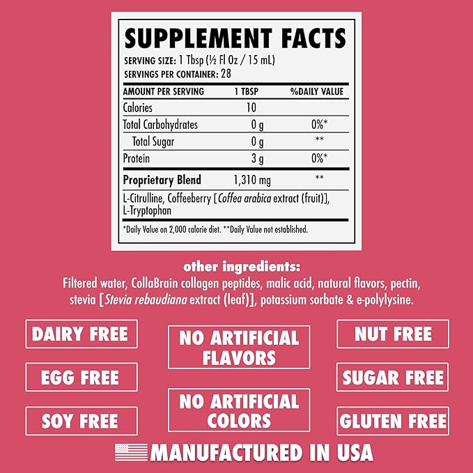 HEALTH DIRECT - AminoMind - Nootropic Collagen Supplement for Brain Health and BDNF - Pro-Hyp & Hyp-Gly Dipeptides, Coffeeberry Antioxidants - Passionfruit Guava - 14 Fl Oz (28 Servings)