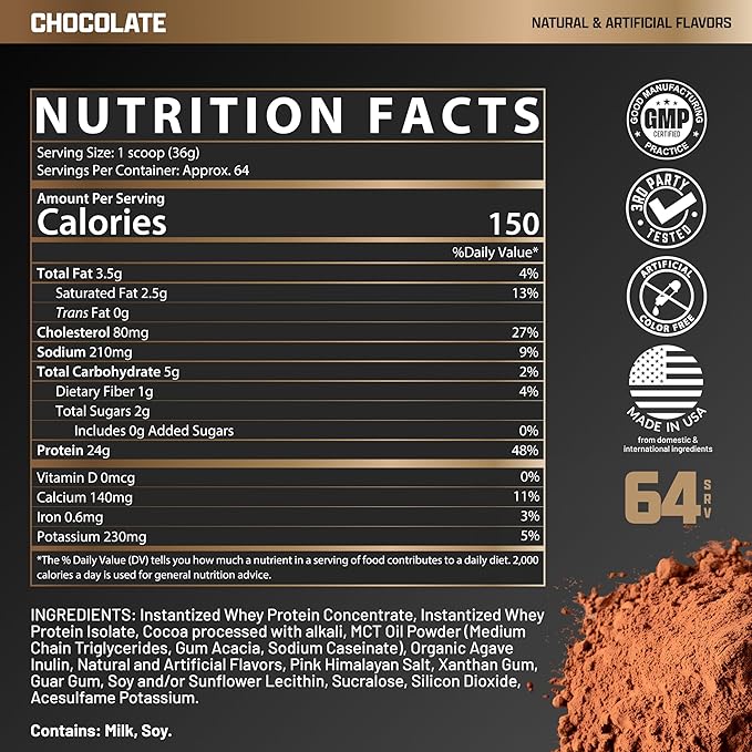 Nutrex Research Whey Protein Powder, Chocolate Muscle Infusion Whey Isolate w/EAA & Hi BCAA for Muscle Gain - 5 Pounds - Muscle Builder for Men & Women, Sports Nutrition, Delicious Taste & Texture