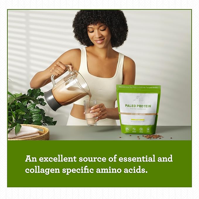 Amy Myers MD Pure Paleo Protein Powder - Clean Grass Fed Pasture Raised Protein - Hormone Free, Non-GMO, Gluten & Dairy Free - Perfect for Keto and Paleo- Mocha Latte - 29.31 oz (831 g)