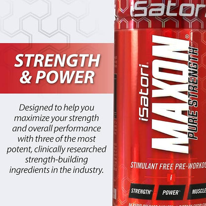 iSatori Maxon Stim Free Pre Workout Tablets, Pure Strength & Performance Formula with Kre-Alkalyn Creatine, Fenugreek, Agmapure & elevATP, Caffeine Free Pre Workout for Men, 84 Tablets