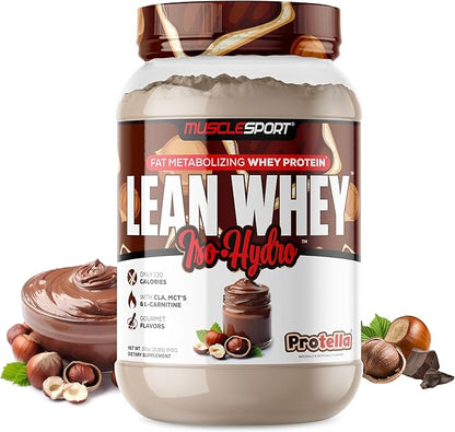 Musclesport Lean Whey Revolution™ Protein Powder - Whey Protein Isolate - Low Calorie, Low Carb, Low Fat, Incredible Flavors - 25g Protein per Scoop - 2lb Protella