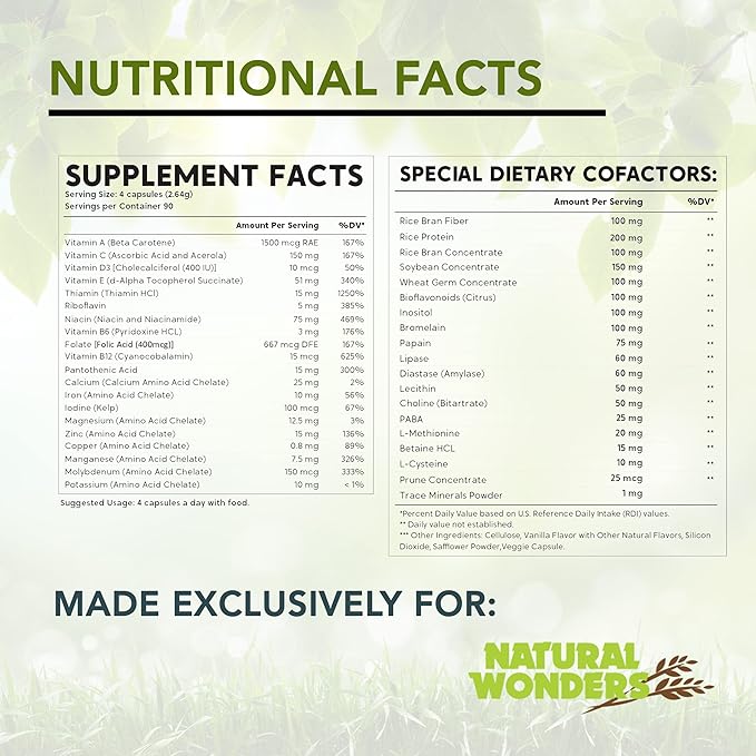 Natural Wonders Life Mate – Multivitamin Supplement | Prenatal Multi-Vitamins for Women with Nutritional and Immune Support | Energy Supplements for Men & Women (360 Capsules)